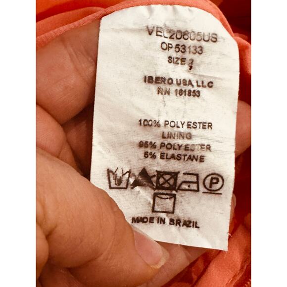 PATBO ORANGE FLUTTER SLEEVE RUFFLE MAXI PARTY DRESS size 2 / 34 - Picture 4 of 16